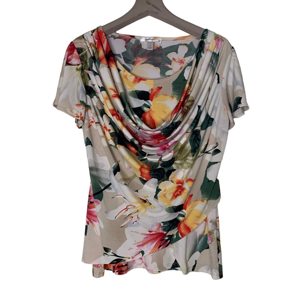 Dress Barn Multicolor short sleeve floral gorgeous blouse